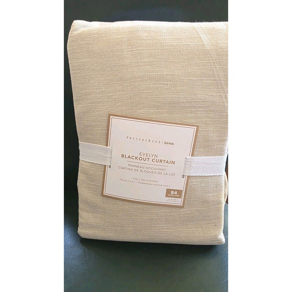 Pottery Barn Kids Evelyn Linen Cotton blackout Curtain Linen 44 x 84 New